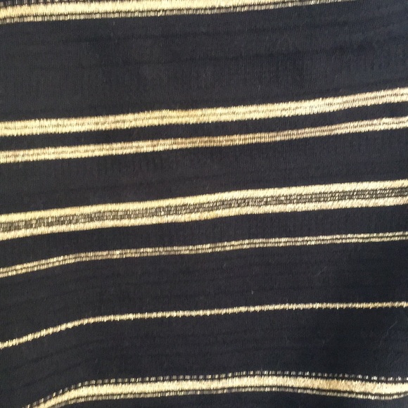 Lauren Cotton Blend Gold Metallic Threads 3/4 Sleeve Boat Neck Classic Top 2X - Picture 8 of 8